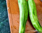A picture of step 1 of Ridge Gourd(jhinga) Aloo Posto (poppy seeds).