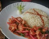 A picture of step 8 of Sesame chilli chicken.