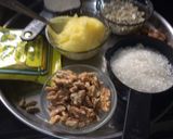 A picture of step 1 of Walnut,water chestnuts (shingada) flour halwa.