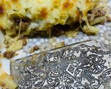 A picture of step 8 of Baked Cheesy Béchamel Pasta with mincemeat.