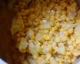 A picture of step 1 of Chanadal with plain rice.