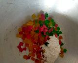 A picture of step 2 of Orange Tutti Frutti Muffins.