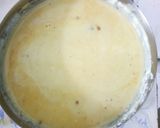 A picture of step 1 of Pakodi ki kadhi with plain rice.