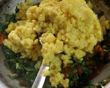 A picture of step 3 of Spinach Dal.