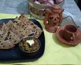 A picture of step 3 of Sweet flavour some malai parathas.