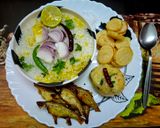 A picture of step 4 of Panta Bhat.