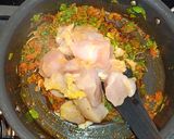 A picture of step 3 of Methi Chicken / fresh fenugreek chicken.