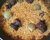 Foto del paso 3 de la receta Arroz con boletus, morcilla de cebolla y alcachofas