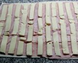 Foto del paso 5 de la receta: Palmeritas agridulces con mozzarella y jamón