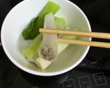 Hình bước làm 3 của món Hành paro nhồi thịt hấp (ăn dặm blw)