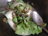 Tumis sawi putih tauco