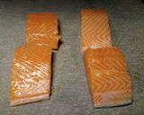 A picture of step 1 of Salmon with a pistachio and red pepper crust.