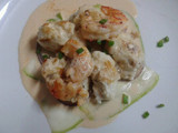 Malfatti de tubo de calamar (con salsa de langostinos)
