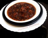A picture of step 12 of Veg manchurian with fried rice.