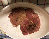 A picture of step 1 of Ladies rump steak with roasted vegetables.