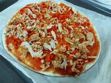 Pizza rápida de pollo y pimiento
