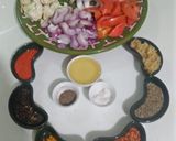 A picture of step 1 of Gobi gosht.