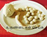 A picture of step 2 of Dumplings for Ganesh (mothak in Sanskrit, kozhukattai in tamil).