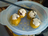Manzanas al vapor rellenas