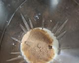 A picture of step 3 of Hershey's chocolate and cocoa milk shake.
