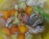 Foto langkah ke 6 dari resep Sop ayam sosis tahu murah anak kos mudah praktis magic com sehat.