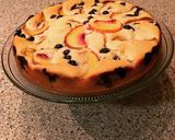 A picture of step 4 of Peach and Blueberry Coffee Cake.