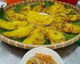 A picture of step 7 of Central Vietnamese Bánh Xèo (Savory Crispy Pancakes).
