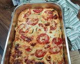 Rakott cukkini paradicsommal és kolbásszal recept fázis 4 fotója
