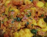 A picture of step 3 of Gajar aloo.