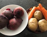 A picture of step 1 of Russian Beetroot Salad.