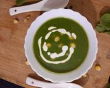 A picture of step 7 of Spinach corn soup.