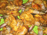 Camarones al ajillo con salsa de coco y arroz con verduras