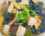 Hình bước làm 4 của món Canh chay rong biển đậu hủ,nấm hương và tàu hủ ky