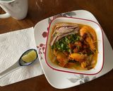 A picture of step 4 of Banh Canh with Crab and Pork Hock.