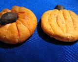 A picture of step 5 of Eggless Pumpkin shape Cashew cookies.