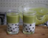 Gambar langkah 3 resipi Puding Boba Teh Hijau.
