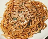 A picture of step 9 of Fusion Garlic Butter Pasta.