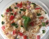 A picture of step 3 of Dahi chana chat.