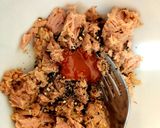 A picture of step 3 of My Tuna, Crushed Black Peppercorns with Lemon On Toast or Dip 😉.
