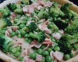 Sós pite brokkolival borsóval és cheddarral recept fázis 4 fotója