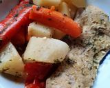 Pataki tálban elkészített hús, zöldségekkel 🥔🥕🍅🌶🥩 recept fázis 3 fotója