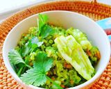 Hình bước làm 1 của món Cơm chiên Hải sản xanh