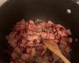 A picture of step 1 of Bacon and Pea Pasta.