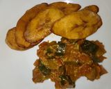 A picture of step 2 of Breakfast leftover eggplants curry and plantain#Author marathon.