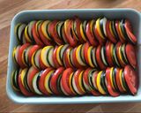 A picture of step 3 of Easy but fancy looking Ratatouille 🐀 🍆 🍅.
