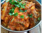 A picture of step 5 of Baingan Aloo.