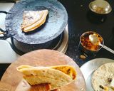 A picture of step 3 of Paneer shawarma Tortilla wrap.