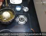 A picture of step 2 of Veg cutlets with methi and palak.