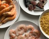A picture of step 1 of Fideuà with Mackerel and Large Shrimp.