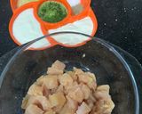 A picture of step 3 of Tawa chicken chutney roll.